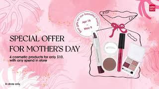 Miniso SPECIAL OFFER for Mother’s Day. April 18 to May 8, 2022. IN STORE only.